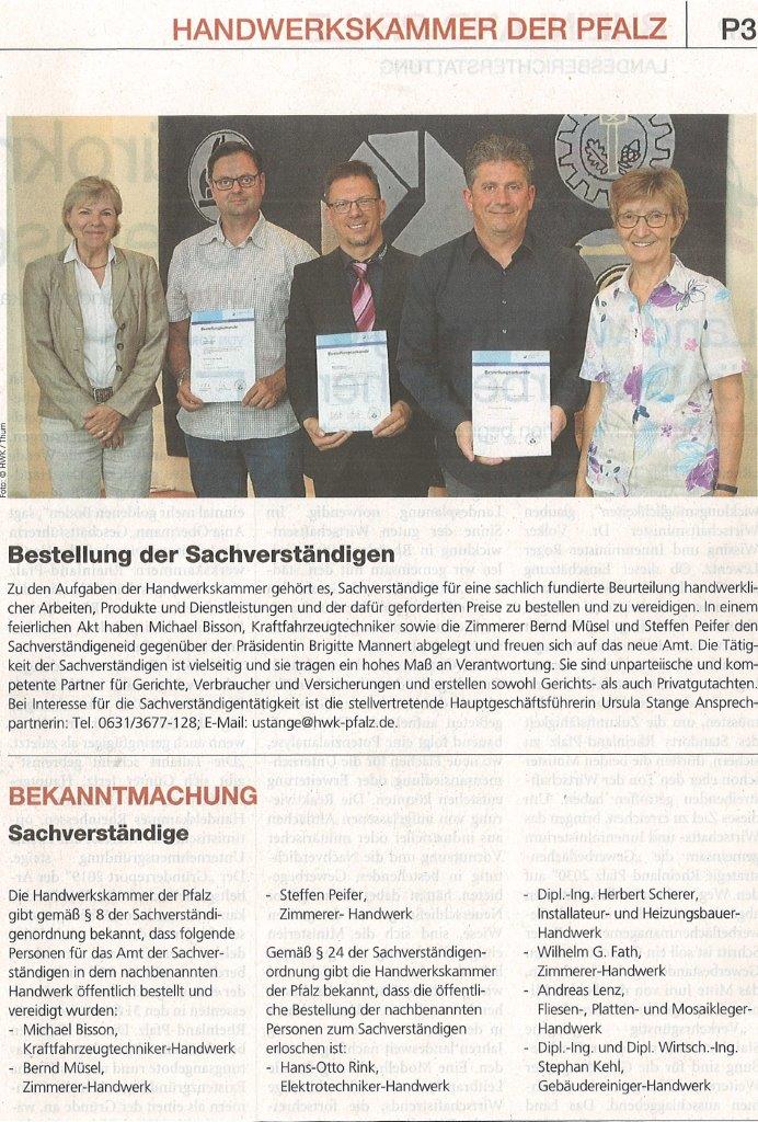 Pressebericht Handwerkskammer der Pfalz